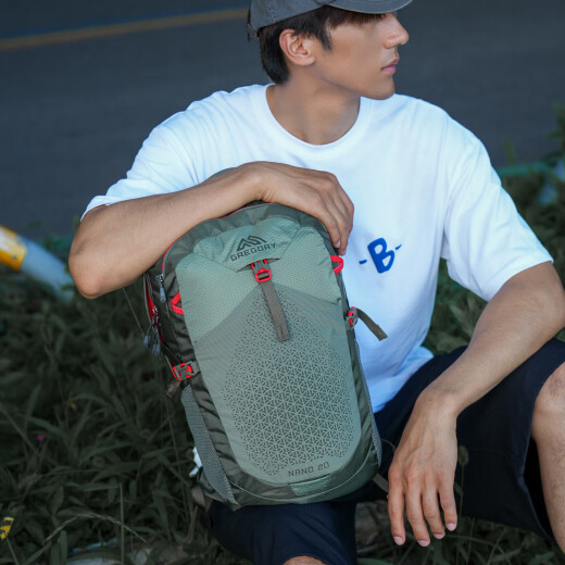 GREGORY格里高利NANO蜂鸟登山包徒步背包通勤轻便冲顶包双肩包-20L绿色
