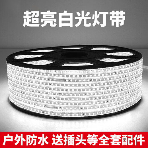 Fanyao Super Bright LED Light Strip Outdoor Waterproof Sun Protection Engineering Lighting Indoor Ceiling 52 Beads/M-White Light-10 Meters