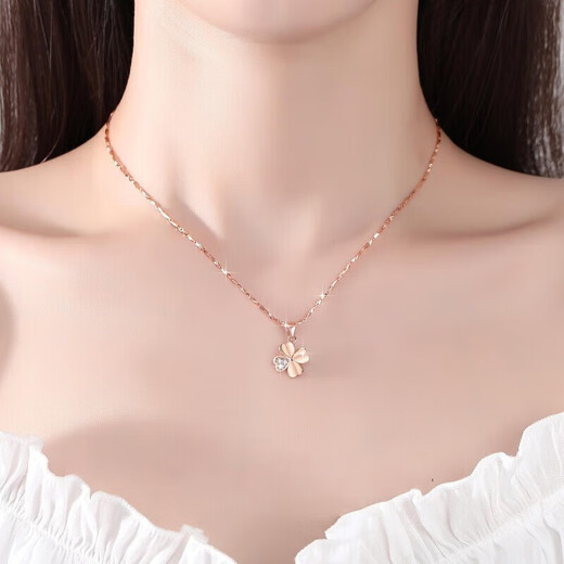 Givenchy light luxury four-leaf clover necklace for women new agate pendant bracelet jewelry confession birthday gift for girlfriend and wife rose gold four-leaf clover necklace