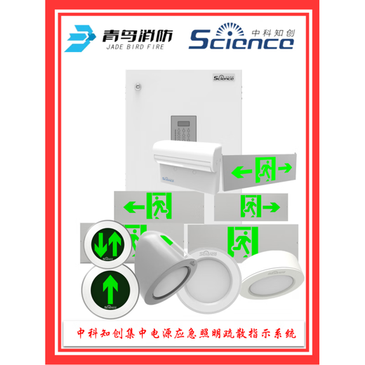 青鸟消防中科知创应急灯疏散标志集中电源箱地埋灯单向 3W 吸顶 安装应急灯  834/834B/711