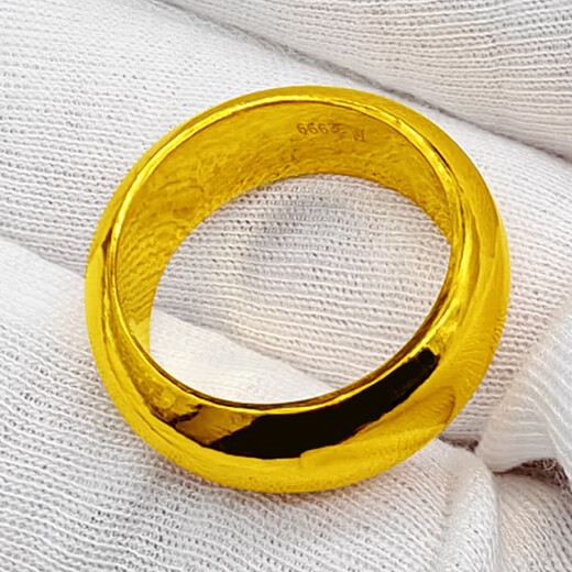 Erxi gold ring for men and women pure gold 999 glossy surface loach back thick thin wall atmospheric fashion trendy gift giving width 1 cm 50g leave a message circle number when placing an order, return and replenish according to the physical gold