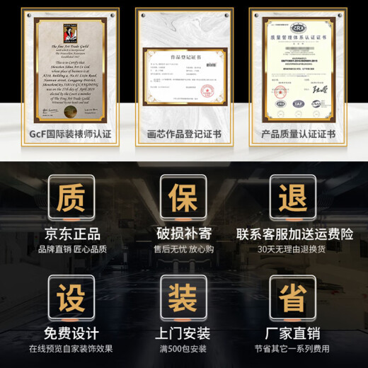 俗写背有靠山电表箱装饰画2025新款弱电源配电箱电闸盒多媒体遮挡挂画 T9194 60*50cm（遮挡50*40） 右推拉【PS金框+水晶面】