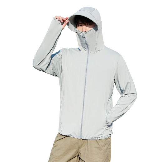 LangSha sun protection clothing for men and women, ice silk style, spring and summer anti-UV ultra-thin breathable outdoor clothing 2XL (155-175Jin Jin equals 0.5kg)