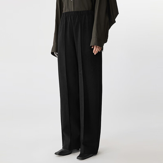 Jnby [même modèle dans le centre commercial] 25 printemps nouveau produit pantalon décontracté femmes pantalons droits lâches 5p2e12110 001 / noir xl
