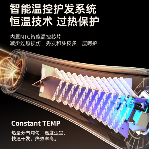 Nomes hair dryer household negative ion high power does not damage the hair dryer hair salon barber shop special hair dryer quick drying top version pure copper AC motor gray household