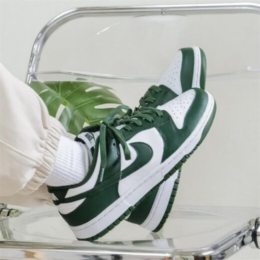 耐克（NIKE）Dunk Low (GS)女子黑白熊猫低帮耐磨运动板鞋 DD1391-101男子白绿 45