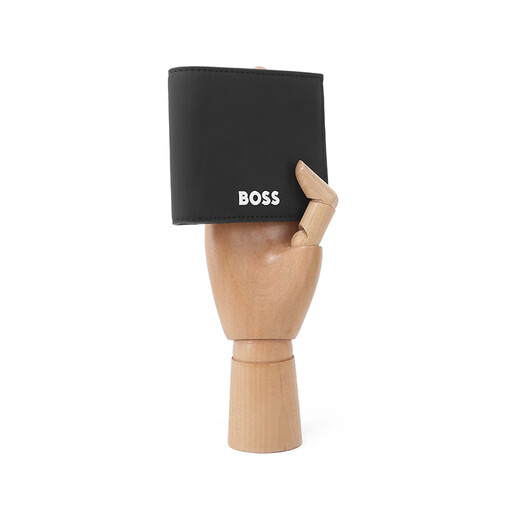 Hugo Boss (Hugo Boss) Neue Produkte, Herren Black Series Kurzklapper Brieftasche, Herrenbag Geschenk, Männer 50513934 50513934 001 Black Logo Dekoration