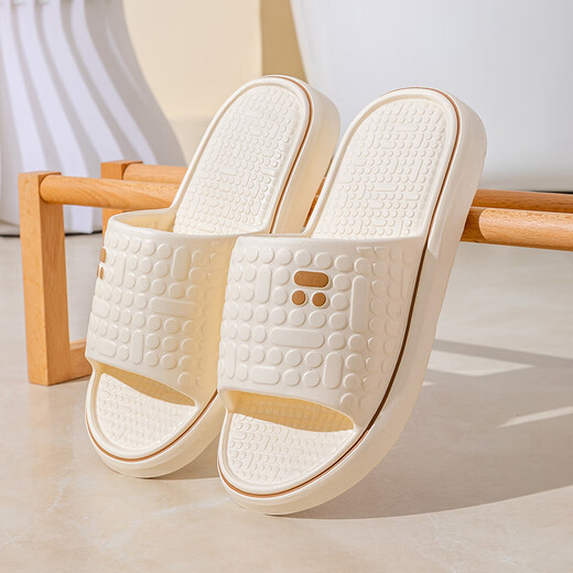 Letuo Emoticon Pack Summer Indoor Home Eva Пара толстая подошва нелегко скользить сандалиями для ванной комнаты для женщин бежевый 38-39