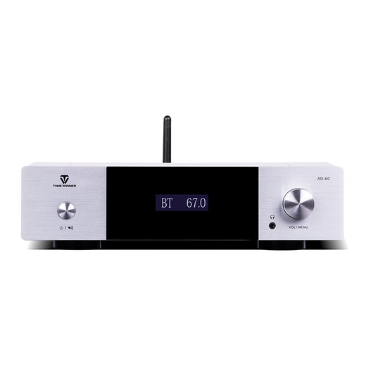 Gewinner AD-60 Klasse A und B Mini Mini HiFi-Verstärker mit Bluetooth 5.0 Home Theatre Multifunktionsverstärker Wireless Digital Broadcasting-Verstärker Audio-Set Ad-60 (Silber)