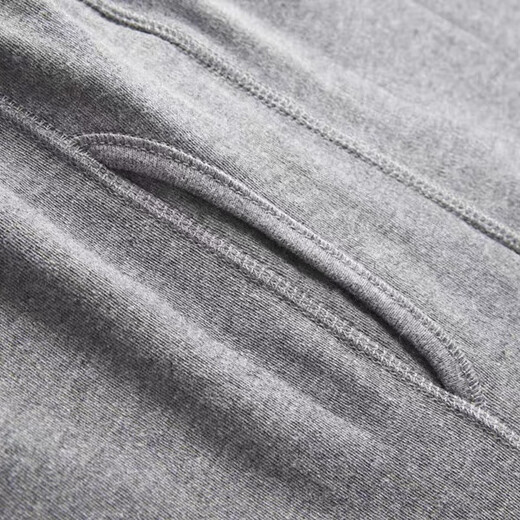 红豆男士纯棉秋衣秋裤套装薄款100%全棉内衣中高领圆领宽松棉毛衫打底 圆领纯棉浅灰套装 XL (175) 【推荐120-155斤】