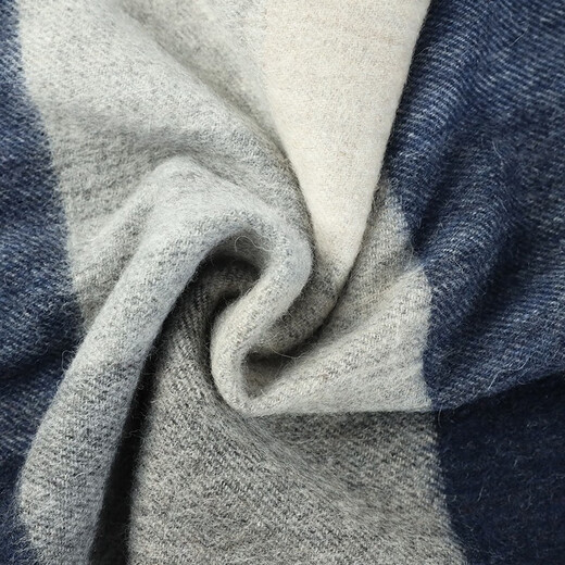 The Da Vinci Code pure wool scarf for men in autumn and winter new high-end versatile warm scarf as a birthday gift for boyfriend and husband 5# large grid gray blue and white