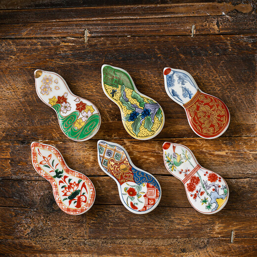 Chidai Genko Imari ceramic chopstick holder, gourd ingot type chopstick holder, chopstick holder, Japanese imported household chopstick holder, brocade gold railing hand