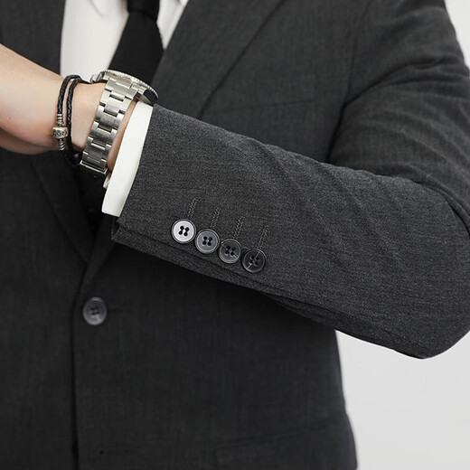 Ayou Fat Suit Men's Business Formal Wear New Groomsman Wedding Suit Professional Commuting Two-piece Dress Black 5XL