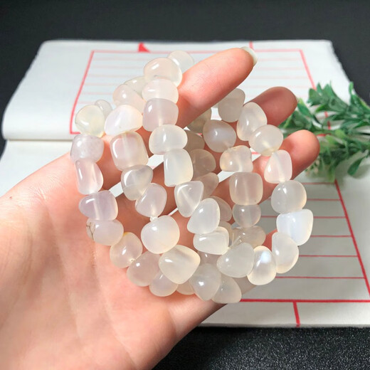 Honganze old phoenix style marine chalcedony stone bracelet irregular bracelet agate grass flower men and women single loop 101
