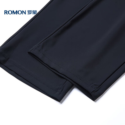 罗蒙（ROMON）休闲裤男士薄款夏季速干冰丝凉感运动宽松直筒裤子男LM33 黑平2XL