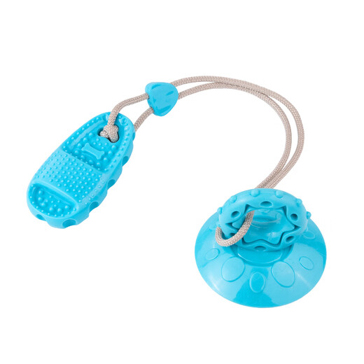 Qi Oh dog toy suction cup, bite-resistant suction cup to relieve boredom, self-pleasure tool, border collie, energy-consuming puppy toy, pet supplies, bite-resistant suction cup-blue