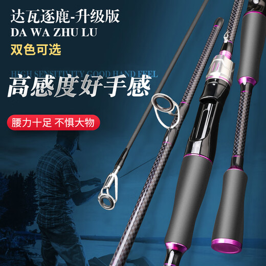
Dawa Zhulu Luya rod set straight handle spinning wheel full set of water drop wheel m-adjustment carbon fishing rod throwing rod sea fishing rod far-dropping rod 2.4 meters purple straight handle spinning wheel set