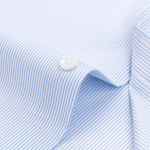 Shanshan (FIRS) [Tres a prueba] Camisetas de negocios de manga corta y no escaladas para la ropa para hombres Tops Blue Strips 41 Strips 41