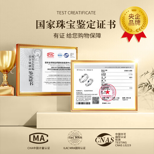 China Gold Everlasting Oath Diamond Ring Couple Ring Women's Silver Diamond Ring Girl Birthday Gift Girlfriend Wedding Anniversary Silver Diamond Pair Ring Everlasting Oath Jingsuda