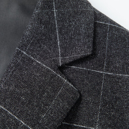SHANSHAN light luxury brand men's suit gray plaid slim fit fashionable wedding business casual suit for men dark gray XL 175