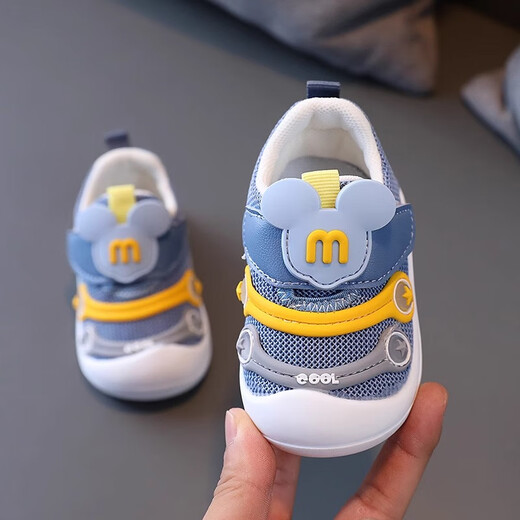 Western children's shoes toddler shoes for men and women baby autumn soft sole breathable mesh toddler shoes non-slip shoes sports stable casual shoes toddler shoes blue size 17 inner length 12.5cm