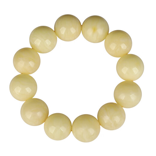 Ouchini Natural Collection White Wax Bracelet Orphan Beeswax Full of Honey Large Round Beads Amber White Nectar Bracelet Baltic Russian Material Natural Orphan One Product One Certificate One Shot Approximately 54.98g Approximately 20mm