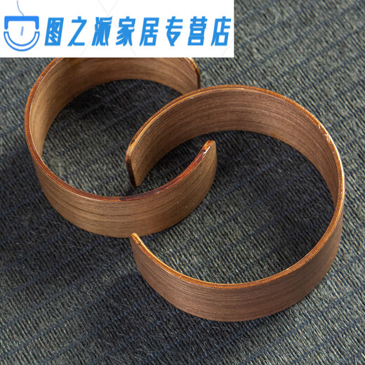 Runhuanian tea set accessories glass fair cup anti-scalding cover heat insulation ring wooden cup set handheld tea leak tea cup anti-scalding ring Coffee-colored wooden cover 6624 models