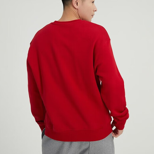 Nike (NIKE) jacket men's spring and autumn sportswear knitted plus velvet warm round neck sweatshirt pullover DQ7521-091 DQ7521-687 red plus velvet XL