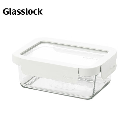 Glasslock保鲜盒钢化玻璃盖饭盒微波炉加热上班族冰箱专用密封玻璃碗收纳盒 1350ml*2