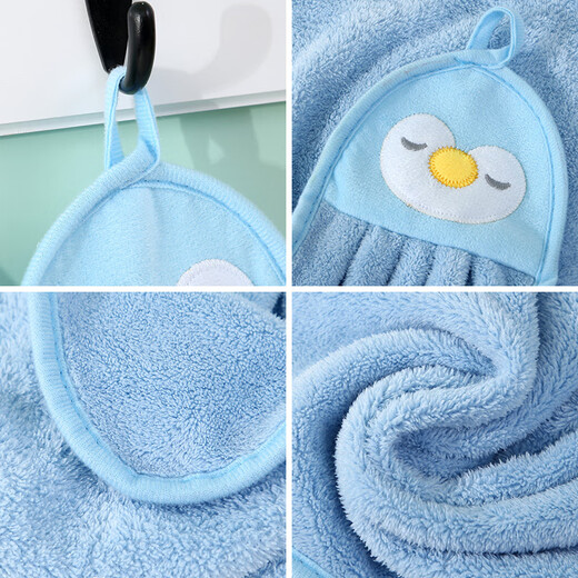 Miaoran rags 22.5*40cm 3 thick absorbent quick-drying hanging hand towels cute cartoon kitchen and bathroom hand towels