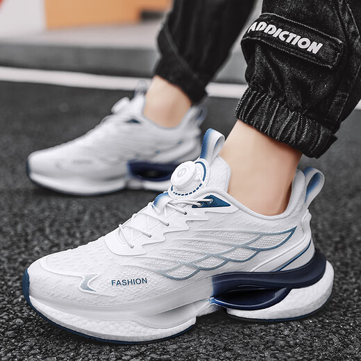 
Caotu (CAOTU) men's shoes spring and summer breathable sports and casual men's trendy shoes men's mesh shock-absorbing running shoes men's thick-soled dad shoes men 9888 white lan [mesh style] 40 standard code