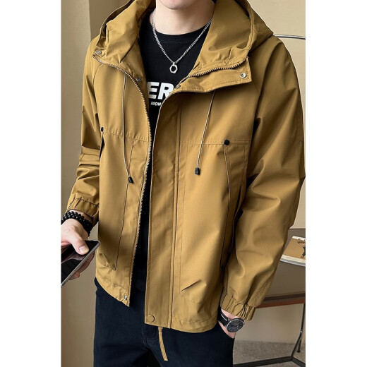 ROMON Jacket Men's Work Jacket 2024 Spring and Autumn New Trendy Brand Hooded Long-Sleeved Jacket Men's Jacket Top 6806 Army Green XL