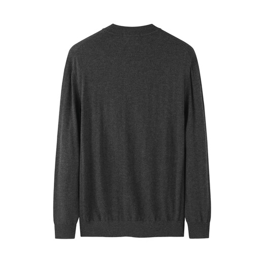 YOUNGOR sweater men's autumn and winter young men's sweater round neck sweater wool blended fabric sweater dark gray VYHR619968CBA L (105)