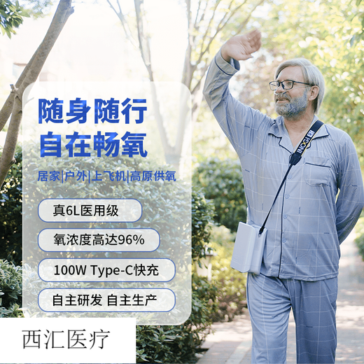 医用级氧气机6l 真6L医用级便携式制氧机1.8kg小型孕妇高原车载太阳能 标准套餐
