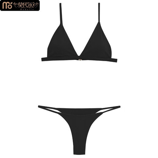 Modal swimsuit for women, super sexy revealing three-point bikini bikini, simple and high-end hot spring vacation wear, gray L