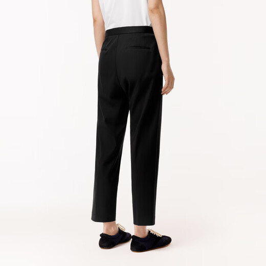 Weniger einfache sich verjüngte Neun-Punkte-Anzughose für Frauen langer Lint Baumwoll am Arbeitsplatz mit gerader Casualhose 2o4e14420 001 Black M