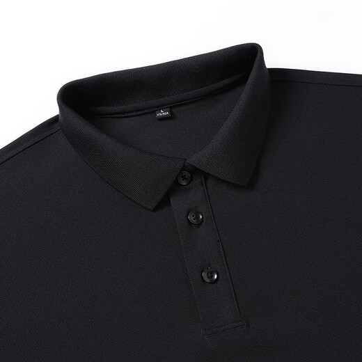Holzspecker (Tucano) Kurzärärmelte T-Shirt für Männer Solid Color Business Casual Classic Polo Basis Shirt Vielseitige Top Männerkleidung schwarz 2xl