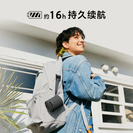 索尼（SONY）SRS-XB100 蓝牙音箱音响 迷你便携 重低音16小时续航 户外音箱 防水防尘 蓝色 礼物