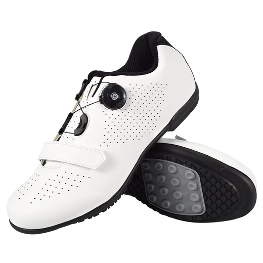 Senyong non-locking cycling shoes for men and women, professional cycling shoes, non-locking power-assisted cycling shoes, mountain bikes, road bike equipment, cycling shoes [white] 41