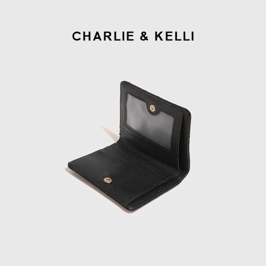 CHARLIE&KELLI CK品牌包包女包小众设计菱格简约薄款手拿女士2025新款钱包短款 黑色