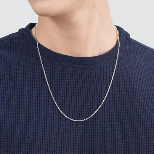 Chow Sang Sang 18k gold necklace 750 white gold Chopard necklace plain chain clavicle chain 10346N pricing 40 cm