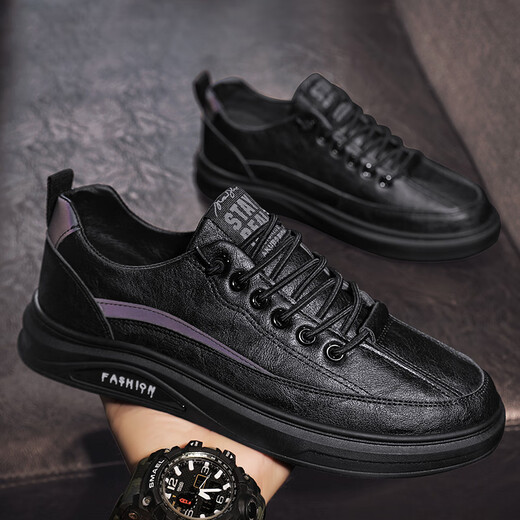 Changxiang huili masculin's chaussures 2025 été new pure noire de travail chaussures chaussures cuir chaussures non glissées étanche et épreuve d'huile de travail de travail