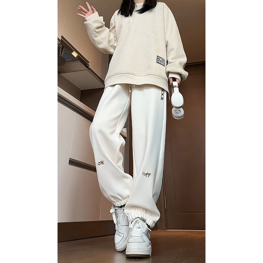 迪伽达牛仔裤子男春秋季新款美式高街vibe工装微喇裤直筒修身休闲长裤 WKXS-K691白色 M