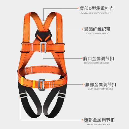 Luokeyan five-point safety belt, high-altitude working safety rope, full-body anti-fall national standard, separate safety belt, Beijing and warehouse flash delivery