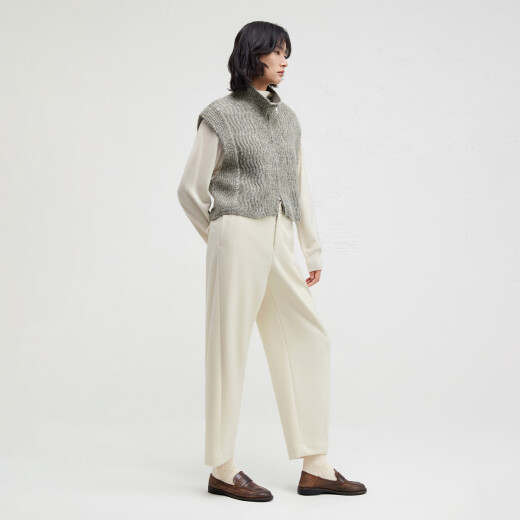 
The same style stand collar warm horse clip for the broadcast mall for women 24 new winter double zipper temperament layered top BDR4MD3897 G50 reed gray S