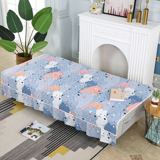 Xuxian full-cover sofa cushion foldable sofa bed cover four-season universal non-slip sofa cover simple dual-purpose without armrests striped beige 1.2 meters long 1.5 meters wide