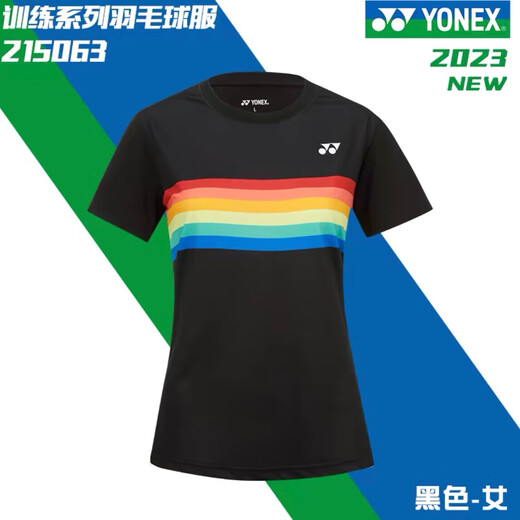 赛事威2024新款yy羽毛球服王小羽彩虹短袖女上衣吸汗速干运动比赛训练服 7029黑色男款上衣 2XL