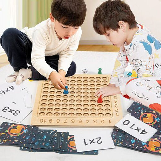 Nine-Nine Multiplication Table Primary School Students' Recitation Artifacts for Grade 1, 2, and 3 99 Meditations Mathematical Oral Arithmetic Teaching Aids Toys Board Game Nine-Nine Multiplication Table Primary School Students' Recitation Artifacts Multiplication Table 100 Chess Board 100 Cards + Four Chess + Sieve