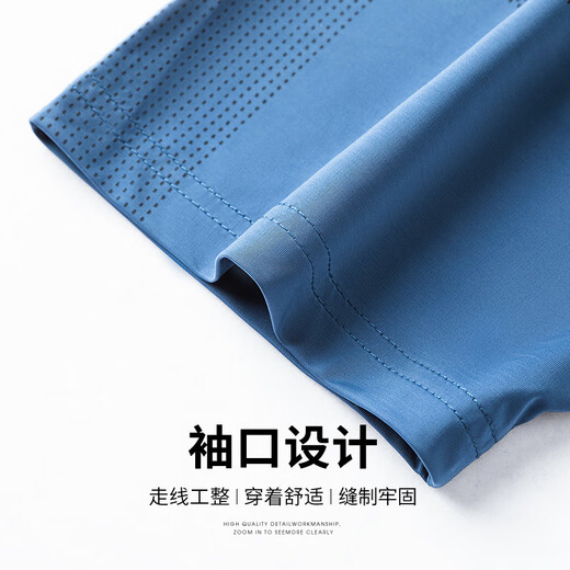 宝财羊冰丝短袖t恤男爸爸装夏季polo衫半袖中老年人上衣服父亲节礼物