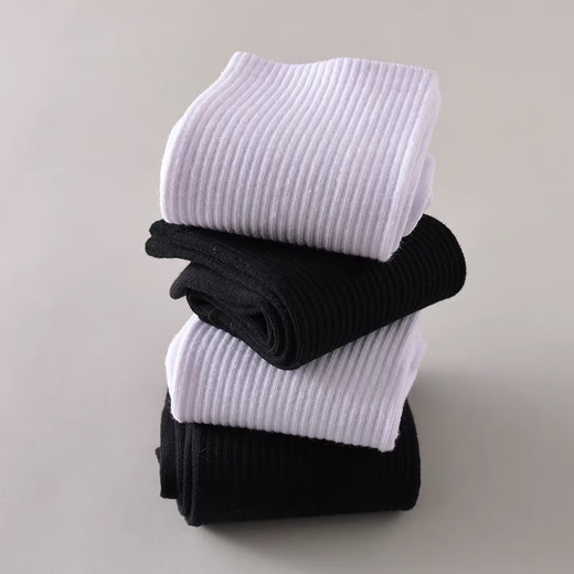 [Casual and versatile style] Socks for men's mid-long tubes, four seasons, breathable and sweat-absorbing students' sports basketball high-top socks, triple-pair mixed colors, randomly sent